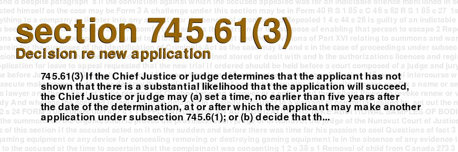 Decision re new application