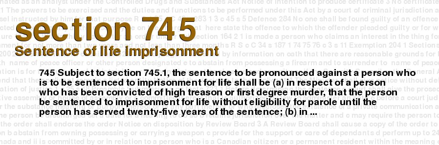 Sentence of life imprisonment