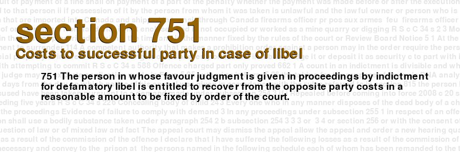 Costs to successful party in case of libel
