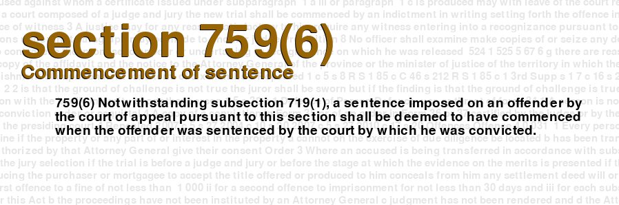 Commencement of sentence