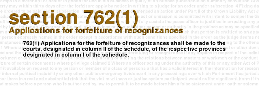 Applications for forfeiture of recognizances