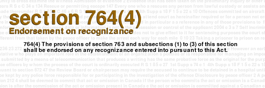 Endorsement on recognizance