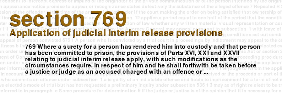 Application of judicial interim release provisions