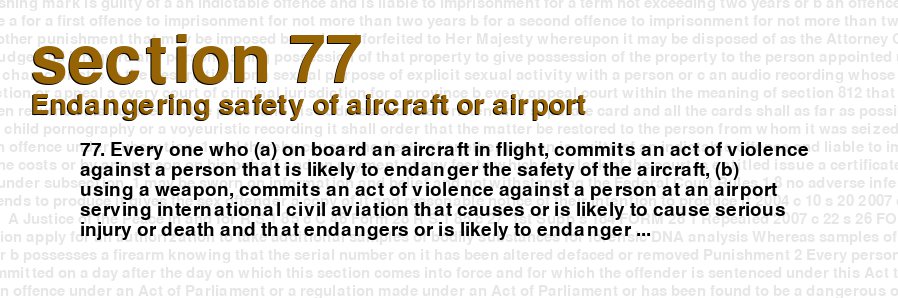 Endangering safety of aircraft or airport