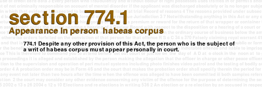 Appearance in person  habeas corpus