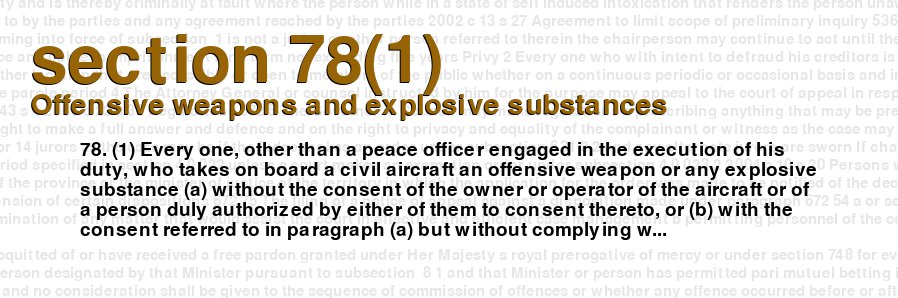 Offensive weapons and explosive substances