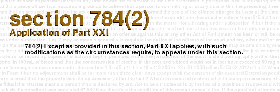 Application of Part XXI