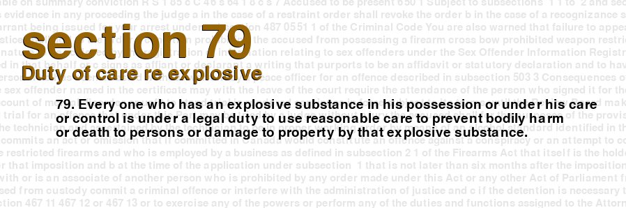 Duty of care re explosive