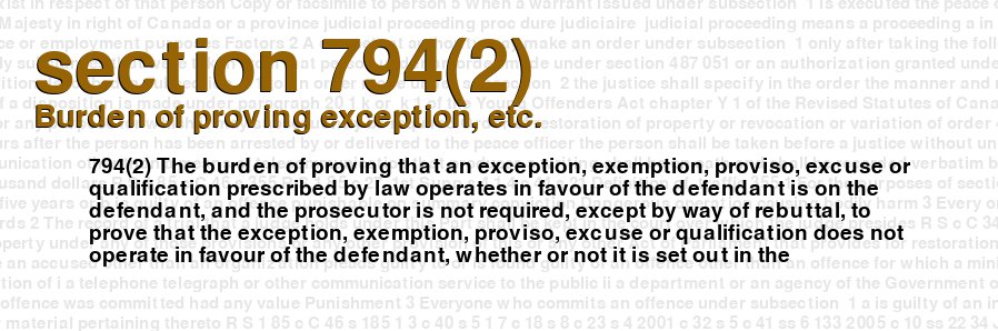 Burden of proving exception, etc.