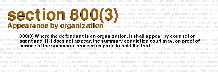 Appearance by organization