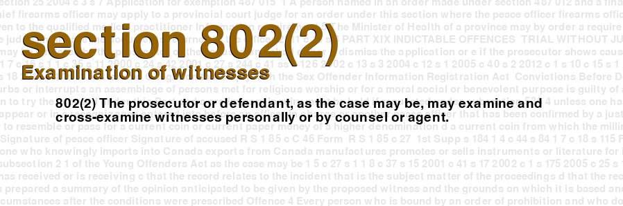 Examination of witnesses