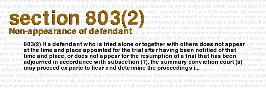 Non-appearance of defendant