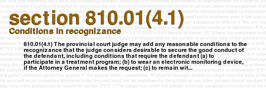 Conditions in recognizance