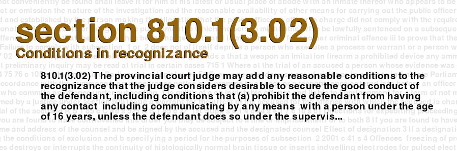 Conditions in recognizance