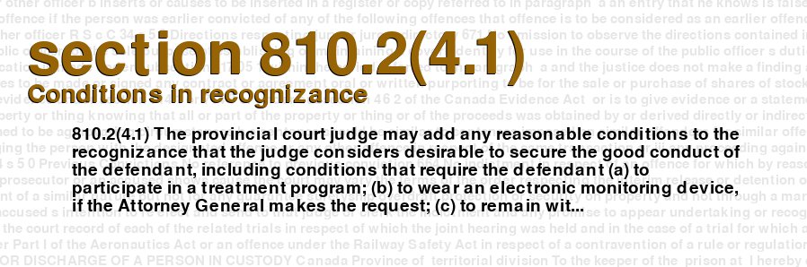 Conditions in recognizance