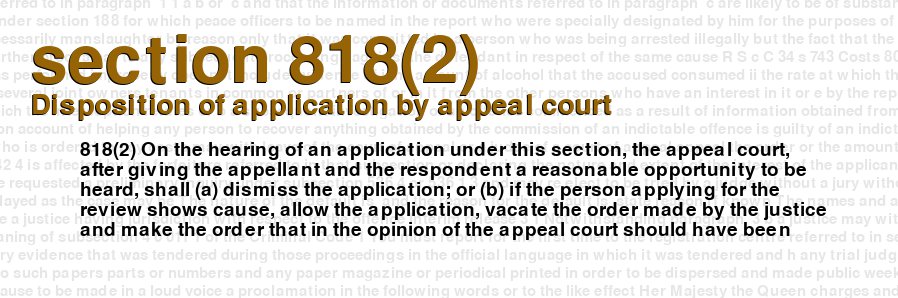 Disposition of application by appeal court