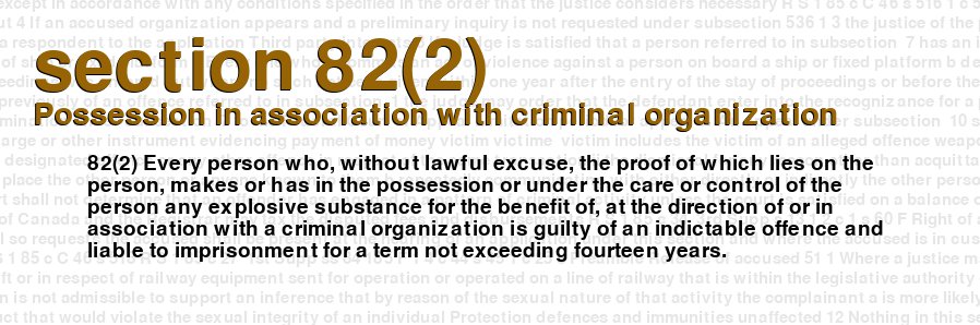 Possession in association with criminal organization
