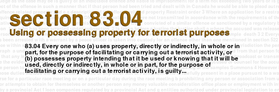 Using or possessing property for terrorist purposes