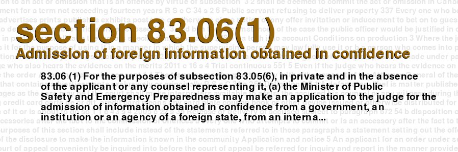 Admission of foreign information obtained in confidence