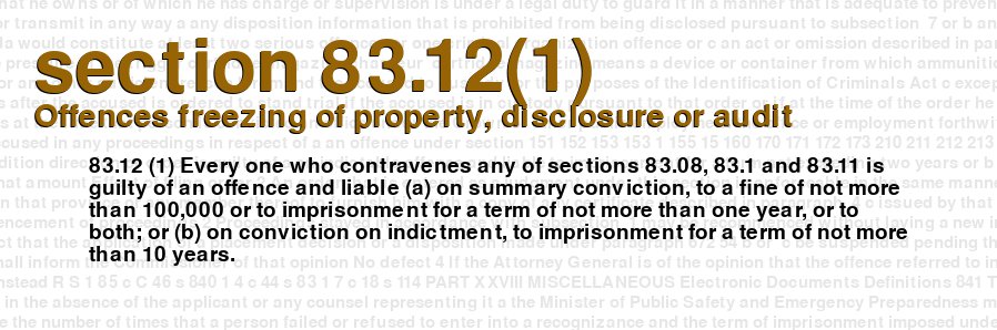 Offences freezing of property, disclosure or audit