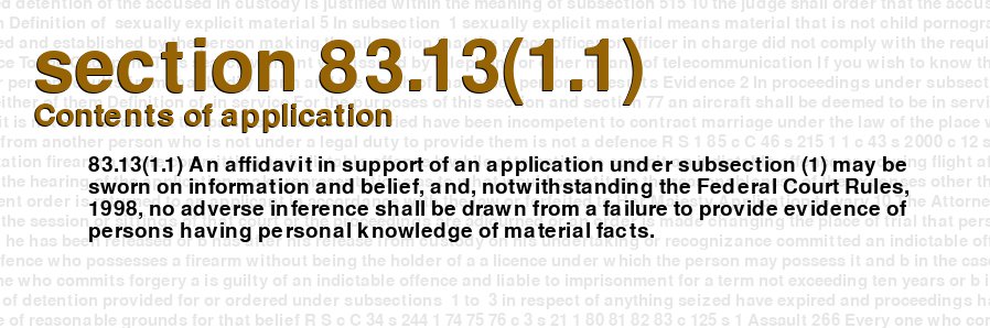 Contents of application