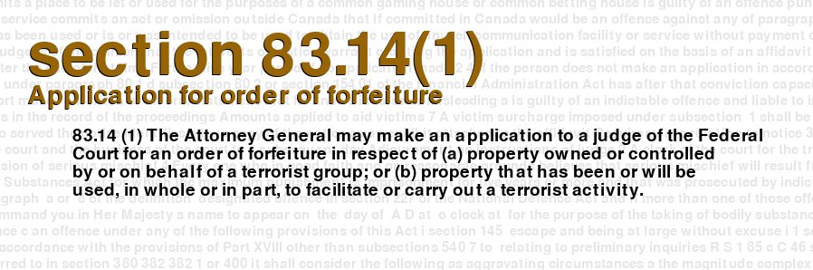Application for order of forfeiture