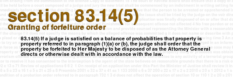 Granting of forfeiture order