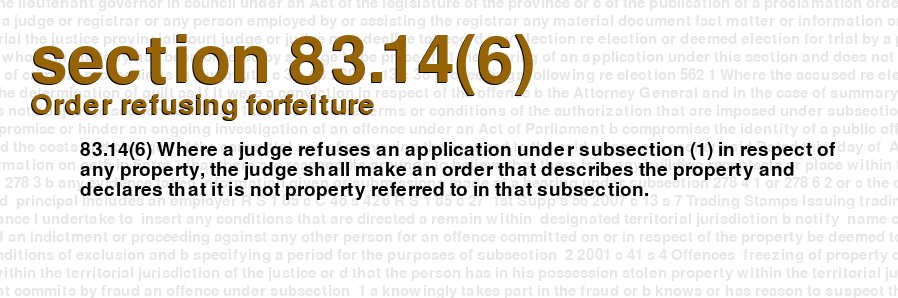 Order refusing forfeiture