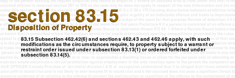 Disposition of Property