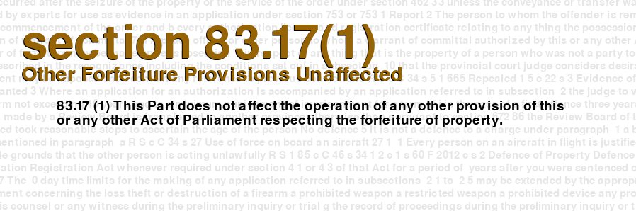 Other Forfeiture Provisions Unaffected