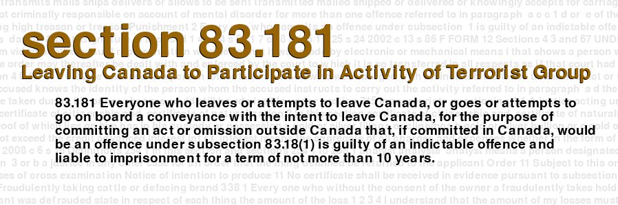 Leaving Canada to Participate in Activity of Terrorist Group