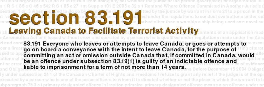 Leaving Canada to Facilitate Terrorist Activity