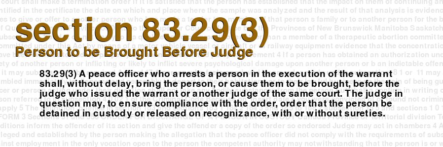 Person to be Brought Before Judge