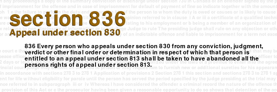 Appeal under section 830