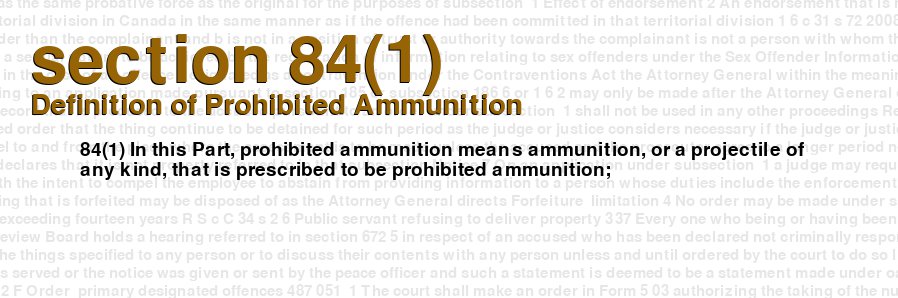 Definition of Prohibited Ammunition
