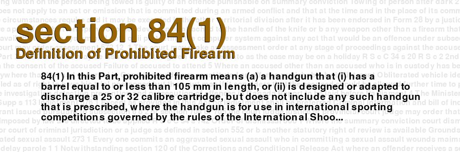 Definition of Prohibited Firearm