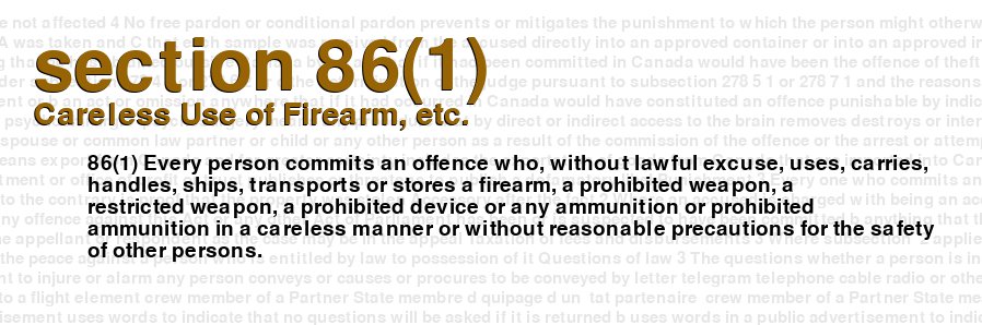 Careless Use of Firearm, etc.