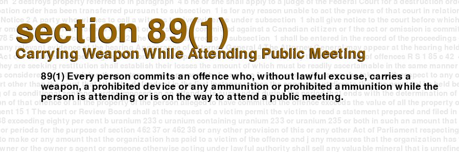 Carrying Weapon While Attending Public Meeting