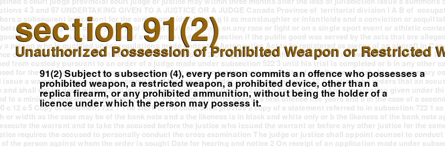 Unauthorized Possession of Prohibited Weapon or Restricted Weapon