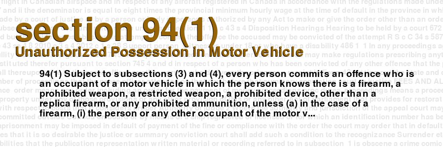 Unauthorized Possession in Motor Vehicle