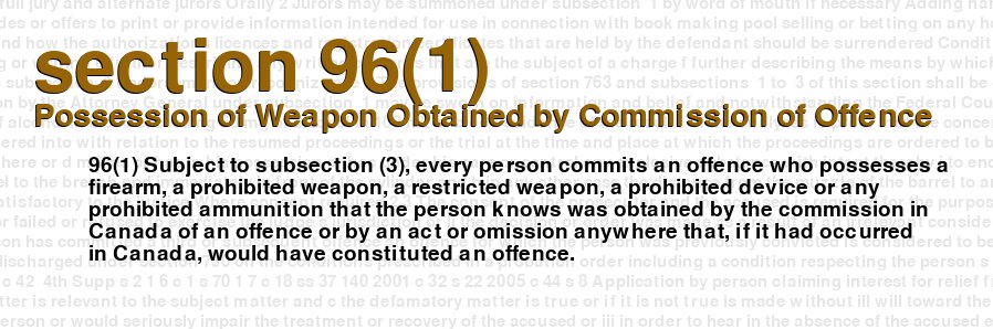 Possession of Weapon Obtained by Commission of Offence